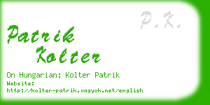 patrik kolter business card